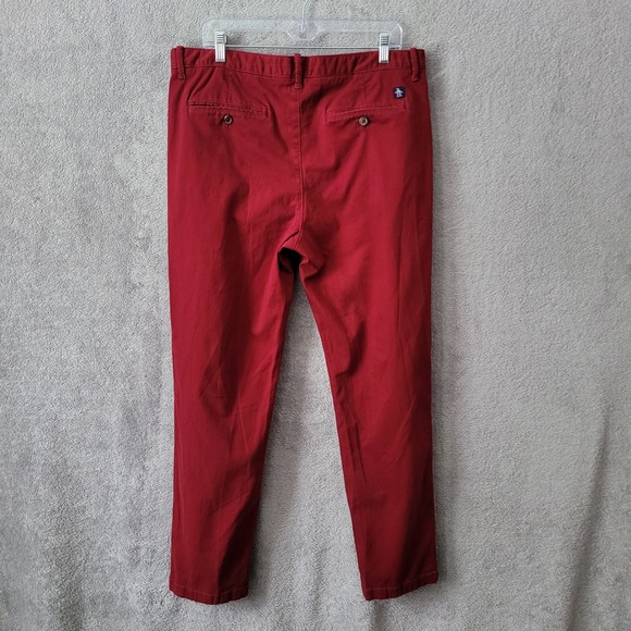 Penguin Munsingwear men's chino pants burgundy wine red 36 x 32 business casual - Picture 3 of 16